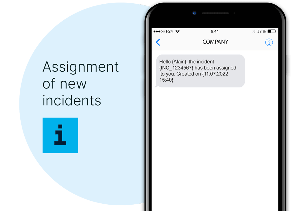 Assignment of incidents via ServiceNow plugin from eCall Business Messaging