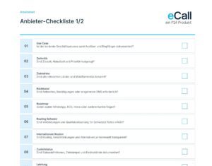 Vorschau der SMS-Gateway Anbieter-Checkliste